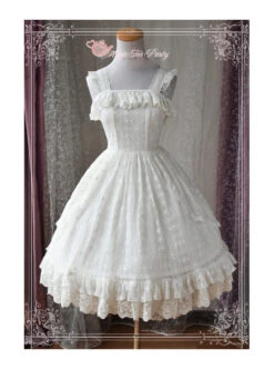 Magic Tea Party Alina Series White Lace Embroidery Classic Lolita Sling Dress