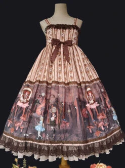 Alice Dark Forest Series JSK High Waist Classic Lolita Sling Long Dress -NAUS Lolita Shop 2 500x672 46