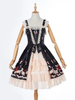 Rose Letter Paper Series Classic Lolita Sling Dress -NAUS Lolita Shop 2 500x672 463