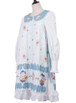 Soft Pancake Series Blue JSK Classic Lolita Sleeveless Dress And Long Sleeve Lining Dress Set -NAUS Lolita Shop 2 500x672 473