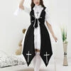 Cross Witch Gothic Lolita Black Or Red Dress And Shirt And Hat Set