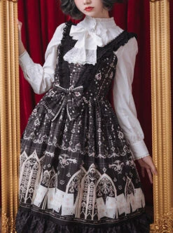 Louis Poker City Series JSK Lace Bowknot Classical Lolita Sling Dress -NAUS Lolita Shop 2 500x672 480