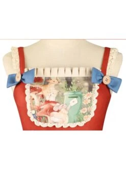 Secret Forest Tea Party Series JSK Cute Animal Print Bow Knots Button Decoration Classic Lolita Sleeveless Dress Set -NAUS Lolita Shop 2 500x672 482