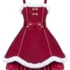 Ruyi Series New Year Festive Raw Edge Bow-Knot Decoration Winter Classic Lolita Sleeveless Dress