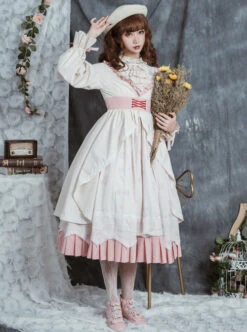 North Mirror Flower Series OP Classic Lolita Nordic Court Style Autumn Winter Long Sleeve Dress -NAUS Lolita Shop 2 500x672 488