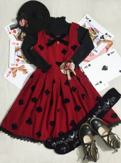 Red Queen Series Retro Fairy Tales Style Woolen Embroidered Classic Lolita Vest Dress -NAUS Lolita Shop 2 500x672 494
