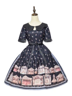 Box Theater Series OP Classical Embroidery A-line Hem Classic Lolita Short Sleeve Dress -NAUS Lolita Shop 2 500x672 495