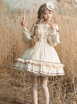 Shepherdess Series Elegant Pastoral Style Classic Lolita Detachable Hem Long Sleeve Dress -NAUS Lolita Shop 2 500x672 504