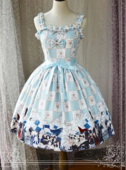 Magic Tea Party War Of Thrones Series Printing Classic Lolita Sling Dress Version 2 -NAUS Lolita Shop 2 500x672 511