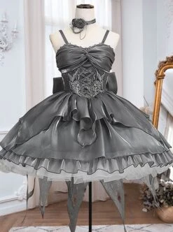 Peninsula Iron Box Series Multi-Layered Skirt Ballet Style Waist Exquisite Embroidery Big Bowknot Decoration Classic Lolita Sleeveless Dress -NAUS Lolita Shop 2 500x672 564