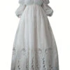 White Strapless Ruffles Classic Lolita Half Sleeve Dress