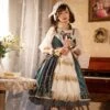 Night Of The Magic Lamp Series JSK Printing Court Style Retro Elegant Classic Lolita Sling Dress