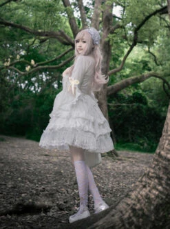 Lilith Series Pure Color Gothic Lolita Long Sleeve Dress -NAUS Lolita Shop 2 500x672 678