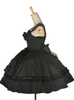 Dream Alice Cute Rabbit Black Gothic Lolita Sling Dress -NAUS Lolita Shop 2 500x672 679