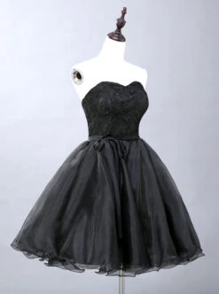 Black Lace Strapless Evening Dress -NAUS Lolita Shop 2 500x672 757