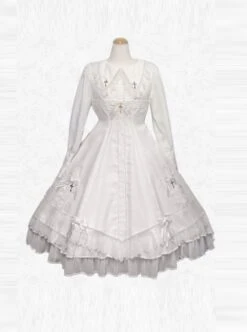 Maria Crucifix Series Long Sleeve Gothic Lolita Dress -NAUS Lolita Shop 2 500x672 761