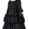 Palace Style Retro Lace Long Sleeve Black Gothic Lolita Dress