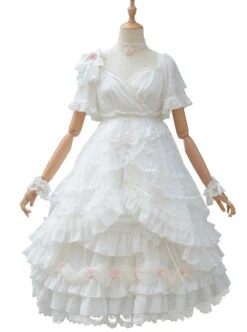 Swan Lake Series Lace Gothic Lolita Short Sleeve Dress -NAUS Lolita Shop 2 500x672 804