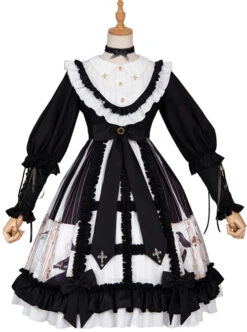 Dark Gold Hymn Series OP Gothic Lolita Long Sleeve Dress -NAUS Lolita Shop 2 500x672 807