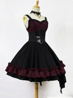 Seraph Night Series Elegant Gothic Lolita Sling Dress -NAUS Lolita Shop 2 500x672 815