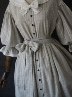 The Grey Sailor Collar Petals Pure Cotton Dress -NAUS Lolita Shop 2 500x672 828