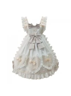 Alice Bunny Series OP Blue Plaid Doll Sleeve Bowknot Sweet Lolita Short Sleeve Dress -NAUS Lolita Shop 3 500x672 1107