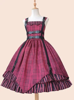 Slaughter Series JSK Stripe Printing Punk Lolita Sling Dress -NAUS Lolita Shop 3 500x672 1165
