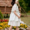 Sweet Heavy Jacquard Embroidery Pleated Lace Pearl Embellishment Bow Knot Classic Lolita Kid Slip Dress