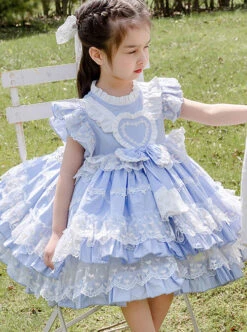 Light Blue Cotton Ruffle Children Sweet Lolita Sleeveless Dress -NAUS Lolita Shop 3 500x672 1296