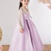Chinese Style Cute Flower Embroidery Super Fairy Pearl Decoration Breathable Kids Hanfu Dress