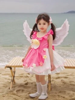 Spring Summer Variety Sakura Cute Three Dimensional Doll Flower Decoration Cosplay Princess Sweet Lolita Kids Sleeveless Dress -NAUS Lolita Shop 3 500x672 1356