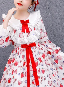 Strawberry Blueberry Printing Children Sweet Lolita Long Sleeve Dress -NAUS Lolita Shop 3 500x672 1408