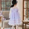 Cute Stardale Classic Lolita Ruffle Hem Princess Birthday Purple Bow Kids Long Sleeve Dress