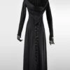 Punk Gothic Nobleman Priestess Irregular Lower Hem Hooded Dress