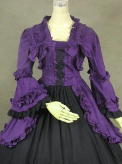British Style Gorgeous Palace Style Purple And Black Lolita Prom Dress -NAUS Lolita Shop 3 500x672 169
