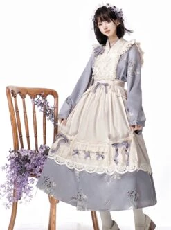 Pharmacy In The Clouds Series Chinese Style Han Elements Forest Vibes Gentle Sweet Light Purple Lolita Dress Apricot Overskirt Two Piece Set -NAUS Lolita Shop 3 500x672 182