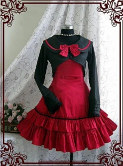 Ruffle Bow Double Breasted Two-pieces Classic Lolita Dress -NAUS Lolita Shop 3 500x672 20