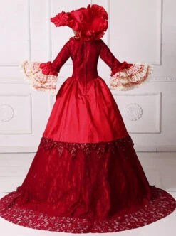 Gorgeous Bowknot Red Trailing Wedding Dress Lolita Prom Dress -NAUS Lolita Shop 3 500x672 219