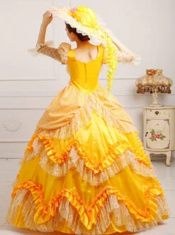 Yellow Satin Lace Lolita Prom Dress -NAUS Lolita Shop 3 500x672 229