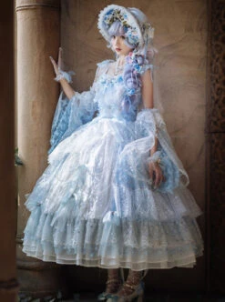 Cherry Blossom Girl Series Gorgeous Tea Party Classic Lolita Dress -NAUS Lolita Shop 3 500x672 289