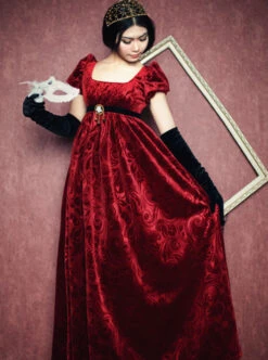 Surface Spell Juliet High Waist Jacquard Lolita Short Sleeve Dress -NAUS Lolita Shop 3 500x672 292