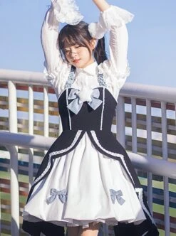 Star Wish Bottle Series Magic Girl Star Bowknot Swallowtail Hem Design Autumn Winter Classic Lolita Sleeveless Dress -NAUS Lolita Shop 3 500x672 311