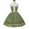 Eileen Series Daily Basics Printed Ribbon Bowknot Belt Beautiful Flounce Classic Lolita Sleeveless Dress