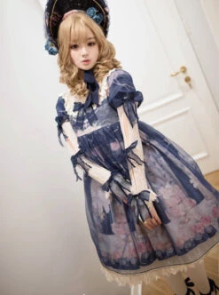 My First Love Series Flower Cake Classic Lolita Long Sleeve Dress -NAUS Lolita Shop 3 500x672 321