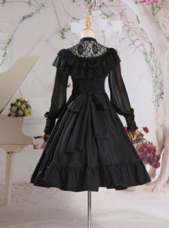 Palace Style Retro Fake Two Pieces Lace Embroidery Classic Lolita Dress -NAUS Lolita Shop 3 500x672 326