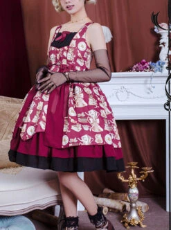 Magic Tea Party Roasted Coffee Series JSK Classic Lolita Sling Dress -NAUS Lolita Shop 3 500x672 329