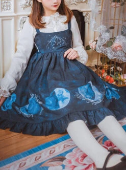 Lunar Eclipse Series Classic Lolita Dark Blue Sling Dress -NAUS Lolita Shop 3 500x672 347