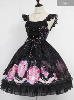 Beauty And Beast Series Printing Classic Lolita Sling Dress