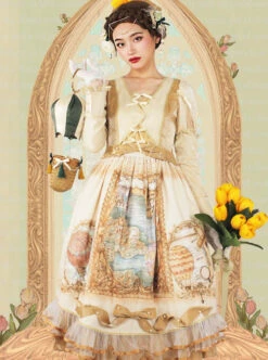 Flee Tulips Series OP Elegant Classic Lolita Long Sleeve Dress -NAUS Lolita Shop 3 500x672 367