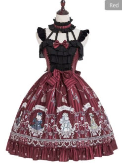 Magic Tea Party Rose Knight Series Classic Lolita Sling Dress -NAUS Lolita Shop 3 500x672 372